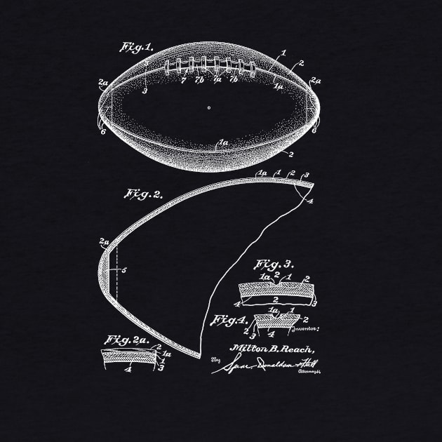 Football Vintage Patent Drawing Funny Novelty by TheYoungDesigns